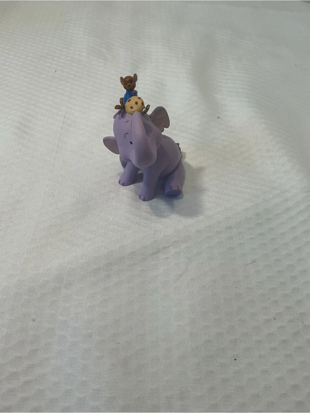 Hallmark Purple Elephant Ornament with Tiny Animal Stack2005